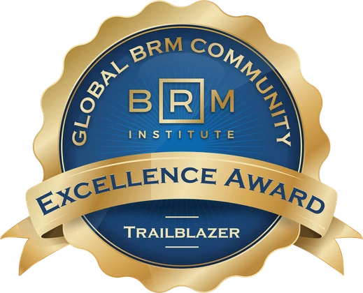 Global BRM Community Excellence Award, Trailblazer badge, BRM Institute, 2026