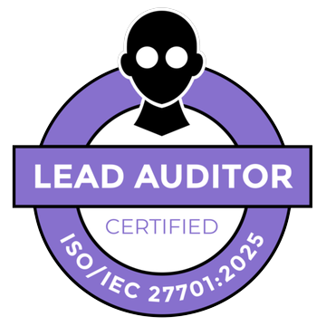 ISO/IEC 27701:2025 Lead Auditor badge, Mastermind Assurance