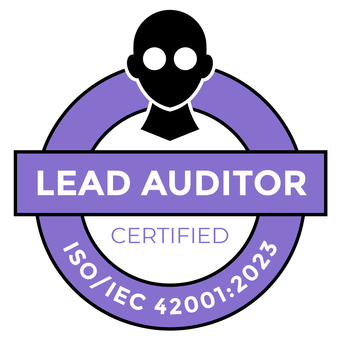 ISO/IEC 42001:2023 Lead Auditor badge, Mastermind Assurance